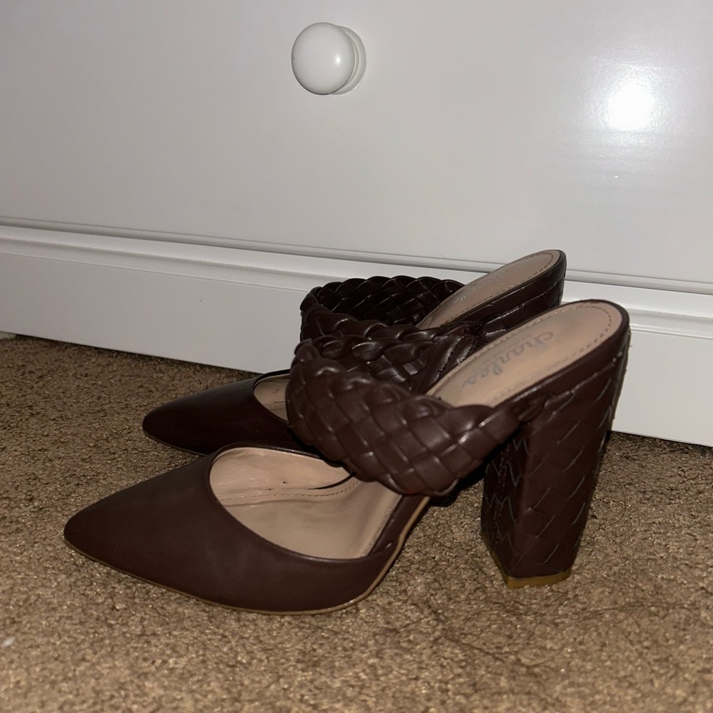 By Charles David brown sandal heels